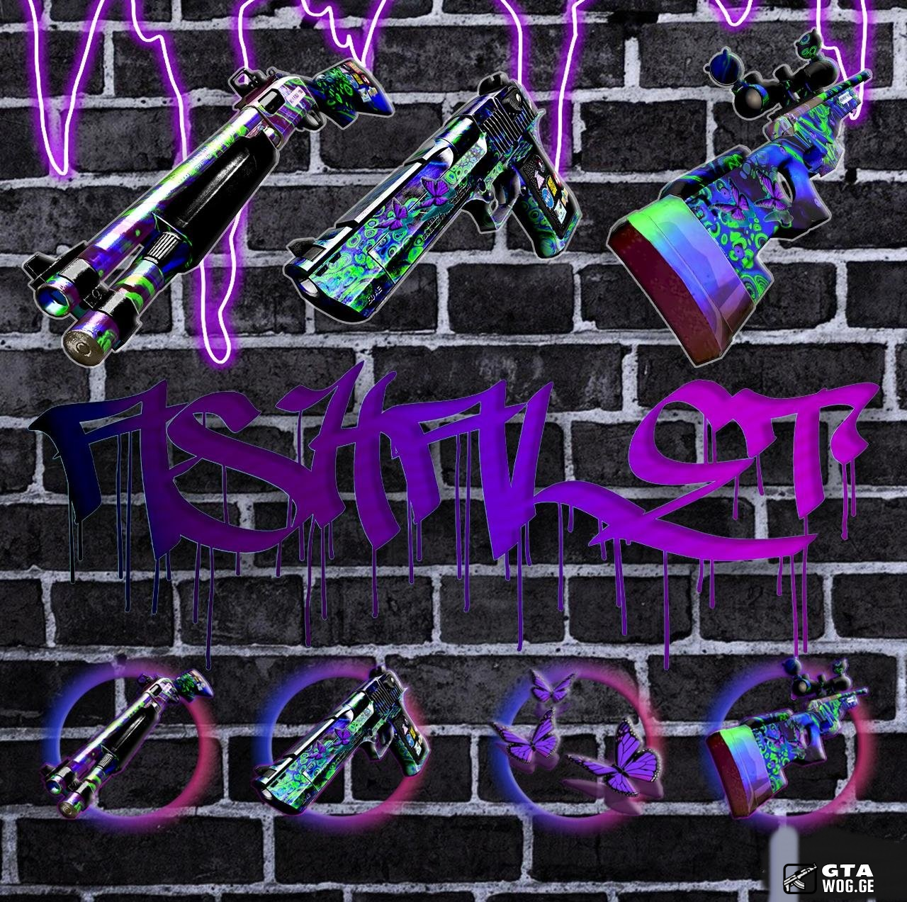 [WeaponSkins] GunPack By Ashelet FOR GTA: San Andreas